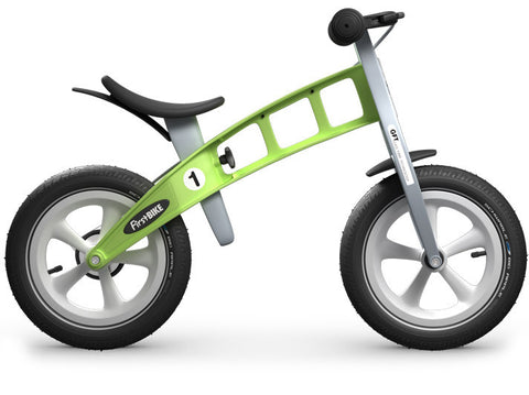 firstBIKE balance bike green racing inflatable tires