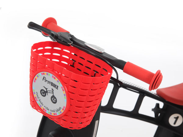 red kids bicycle basket